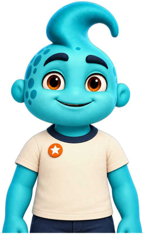 Zag, the friendly blue alien who teaches every Alien Creator course